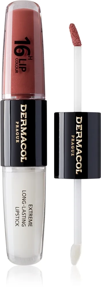 Dermacol 16H Lip Colour - Долговременная помада и блеск для губ оттенок 33 Viva Glam, 2 ml
