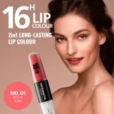 Dermacol 16H Lip Colour - Долговременная помада и блеск для губ, 2 мл, оттенок 01 Bella Aura — фото 2