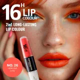 Dermacol 16H Lip Colour - Долговременная помада и блеск для губ, 2 мл, оттенок 26 — фото 2