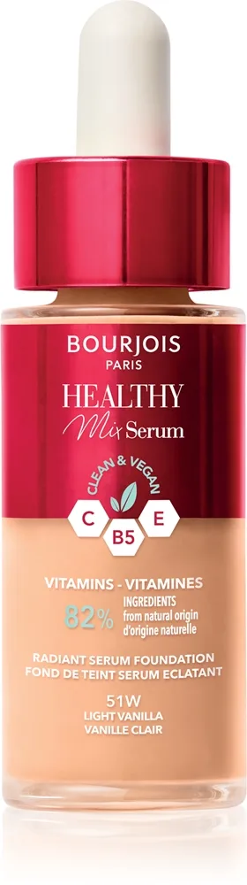 Bourjois Healthy Mix - Легкий тональный крем для естественного макияжа оттенок 51W Light Vanilla, 30 ml