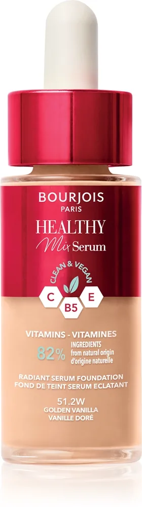Bourjois Healthy Mix - Легкий тональный крем для естественного макияжа оттенок 51.2W Golden Vanilla, 30 ml