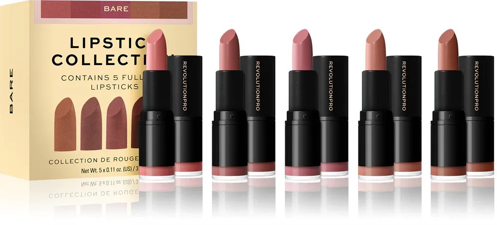 Revolution PRO Lipstick Collection - Набор помад, 5 шт, оттенок Bare
