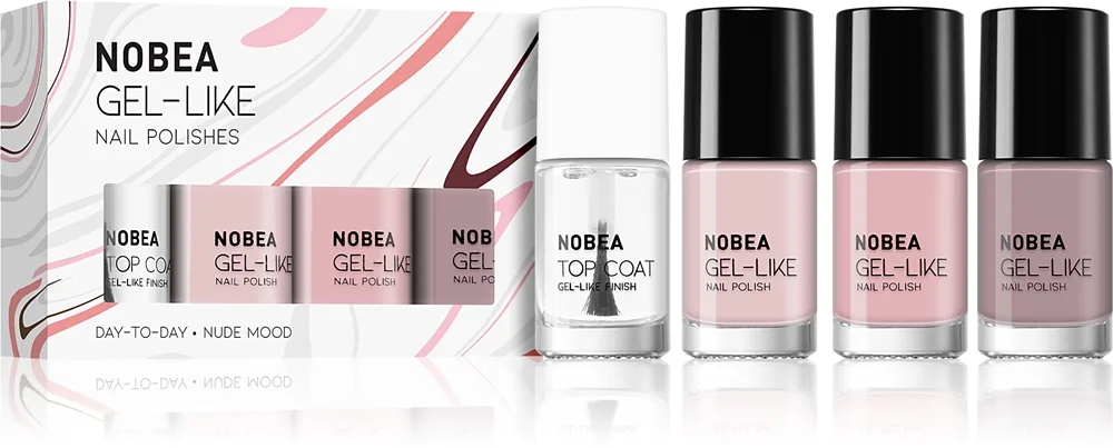 NOBEA Day-to-Day 4-Piece Gel-like Nail Polish set - Набор лаков для ногтей Ultimate Lemonade Nude mood, 0