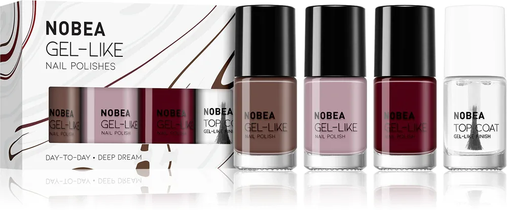 NOBEA Day-to-Day 4-Piece Gel-like Nail Polish set - Набор лаков для ногтей Ultimate Lemonade Deliciously deep dream, 0