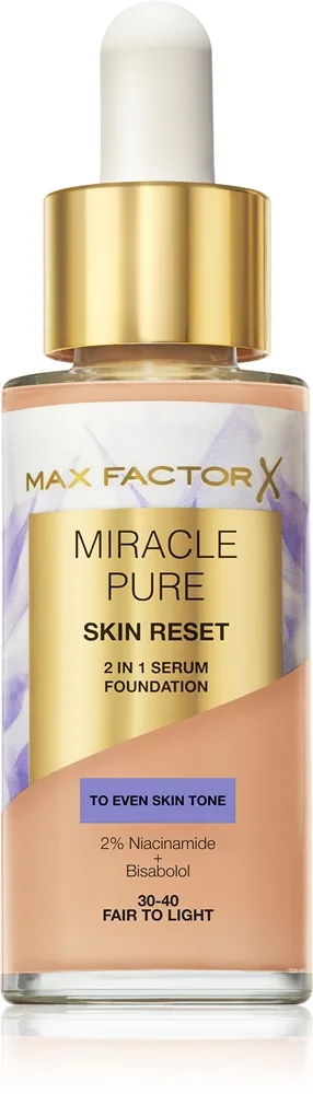 Max Factor Miracle Pure Skin Reset - Подкладка для ухода оттенок 30-40 Fair To Light, 30 ml