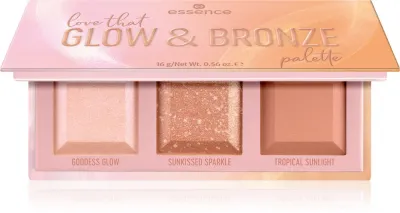 essence love that GLOW & BRONZE - Палетка для контурирования лица, 16 г