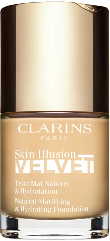 Clarins Skin Illusion Velvet - Тональная основа с матовым финишем и питательным действием, 30 мл, оттенок 100,5W