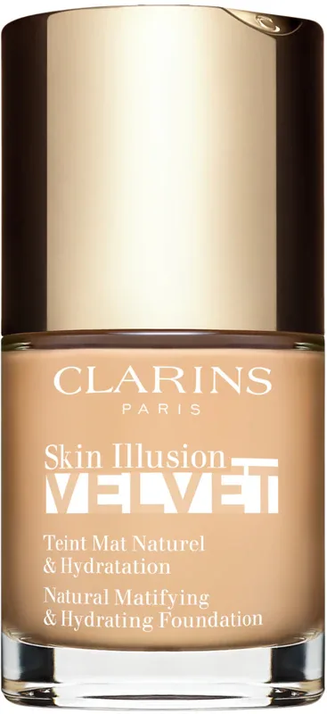 Clarins Skin Illusion Velvet - Тональная основа с матовым финишем и питательным действием, 30 мл, оттенок 103N