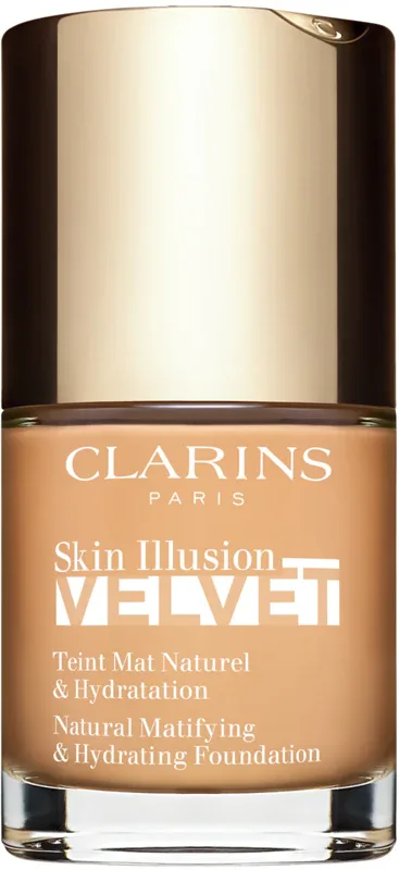 Clarins Skin Illusion Velvet - Тональная основа с матовым финишем и питательным действием, 30 мл, оттенок 108W