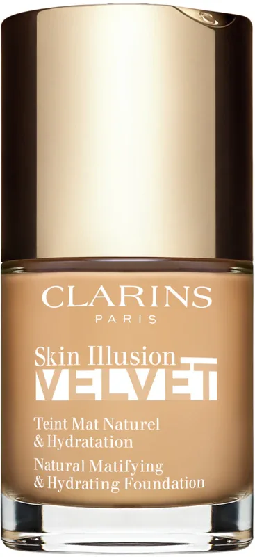 Clarins Skin Illusion Velvet - Тональная основа с матовым финишем и питательным действием, 30 мл, оттенок 110N