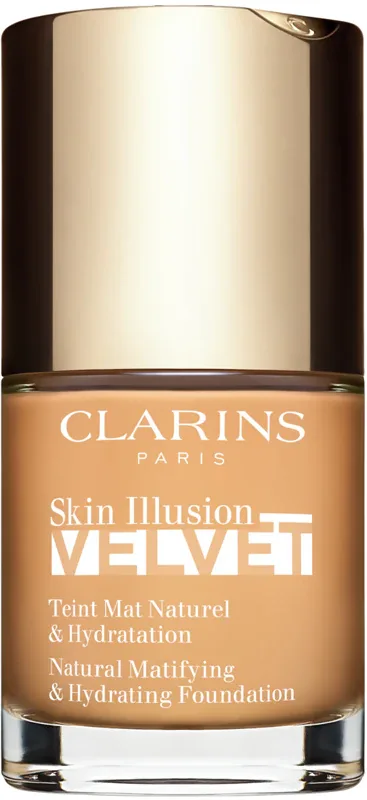 Clarins Skin Illusion Velvet - Тональная основа с матовым финишем и питательным действием, 30 мл, оттенок 112.5W