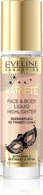 Eveline Cosmetics Variete - Жидкий хайлайтер для лица и тела оттенок 01 Sparkling Wine Gold, 30 мл