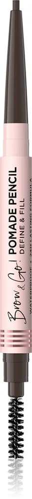 Eveline Cosmetics Brow & Go! - Водостойкий карандаш для бровей с щеточкой 2 в 1 оттенок Dark Brown, 4 g