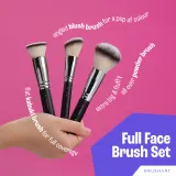 BrushArt Professional Full Face brush set with makeup pouch - Набор кистей для макияжа Black Black, 1 szt. — фото 3