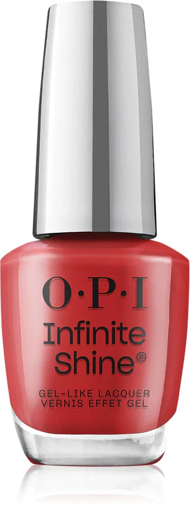 OPI Infinite Shine Silk - Лак для ногтей с гелевым эффектом Times Infinity, 15 мл, оттенок BIG APPLE RED ™