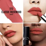 DIOR Rouge Dior - Помада для губ с долгим сроком носки, флакон с возможностью пополнения. оттенок 772 Classic RosewoотVelvet, 3 g — фото 2