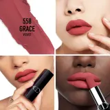 DIOR Rouge Dior - Помада для губ с долгим сроком носки, флакон с возможностью пополнения. оттенок 558 Grace Velvet, 3 g — фото 2