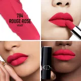 DIOR Rouge Dior - Помада для губ с долгим сроком носки, флакон с возможностью пополнения. оттенок 784 Rouge Rose Velvet, 3 g — фото 2