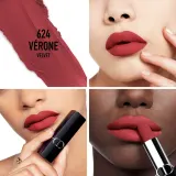 DIOR Rouge Dior - Помада для губ с долгим сроком носки, флакон с возможностью пополнения. оттенок 624 Vérone Velvet, 3 g — фото 2