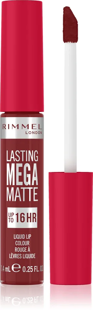 Rimmel Lasting Mega Matte - Легкая матовая помада в жидкой форме на 16 часов, 7 мл, оттенок Ruby Passion