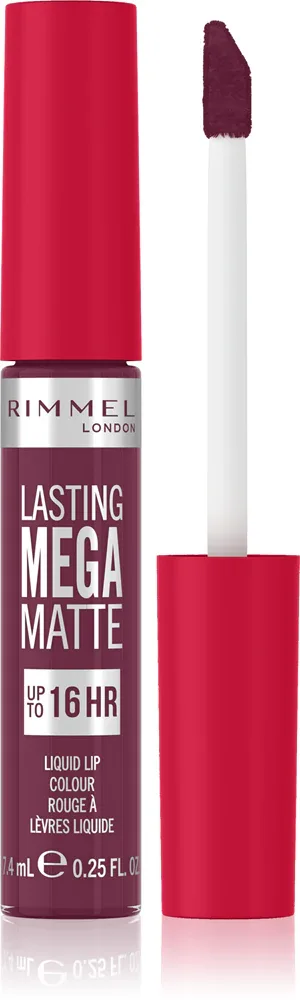 Rimmel Lasting Mega Matte - Легкая матовая помада в жидкой форме на 16 часов, 7 мл, оттенок Rock Me Purple