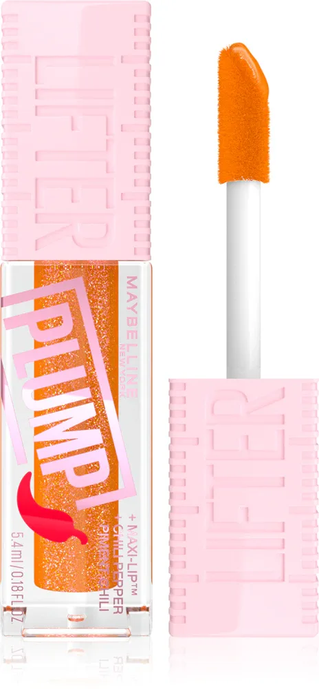 MAYBELLINE NEW YORK Lifter Plump - Блеск для губ с эффектом увеличения, 5 мл, оттенок 008 Hot Honey