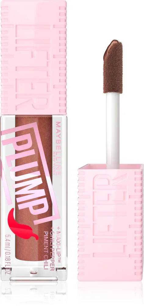 MAYBELLINE NEW YORK Lifter Plump - Блеск для губ с эффектом увеличения, 5 мл, оттенок 007 Cocoa Zing
