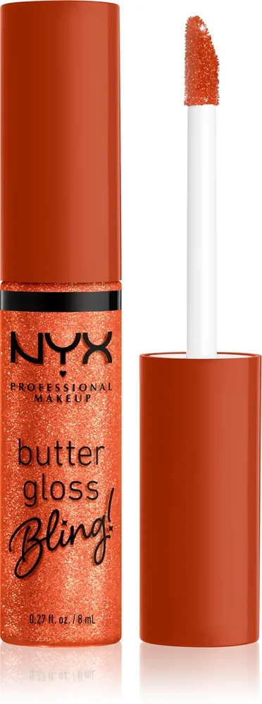 NYX Professional Makeup Butter Gloss Bling - Блеск для губ с блестящими частицами оттенок 06 Shimmer Down, 8 ml
