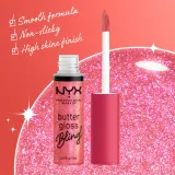 NYX Professional Makeup Butter Gloss Bling - Блеск для губ с блестящими частицами оттенок 05 She Got Money, 8 ml — фото 3