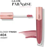 L’Oreal Paris Glow Paradise Balm in Gloss - Блеск для губ с гиалуроновой кислотой, 7 мл, оттенок 404 I Insert — фото 3