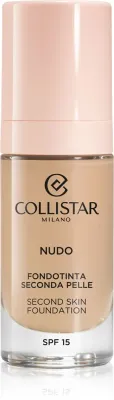 Collistar NUDO Second Skin Foundation SPF 15 - Розовый осветляющий увлажняющий тональный крем с эффектом сглаживания, 30 мл