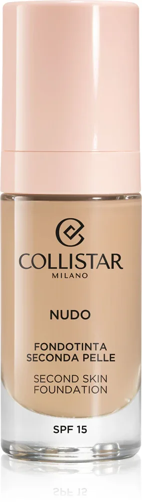 Collistar NUDO Second Skin Foundation SPF 15 - Розовый осветляющий увлажняющий тональный крем с эффектом сглаживания, 30 мл, оттенок 2R Beige Rosato