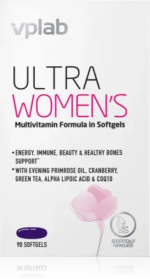 VPLab Ultra Women's Multivitamin Formula - Диетическая добавка с мультивитаминным комплексом для женщин, 90 шт
