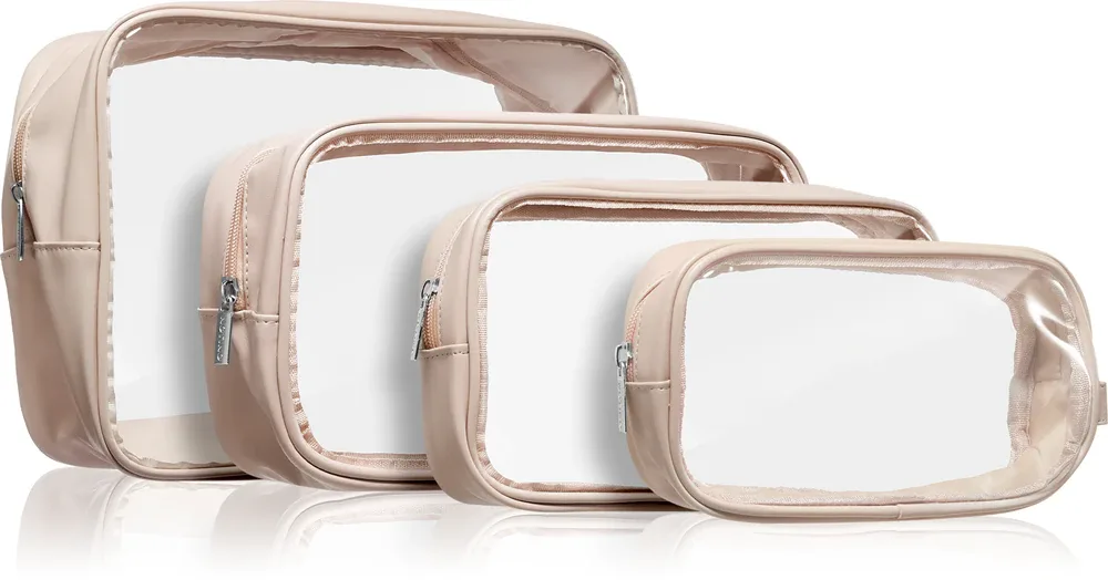 Notino Travel Collection Clear Organizer Set - Набор для путешествий Черный Beige, 4 szt.