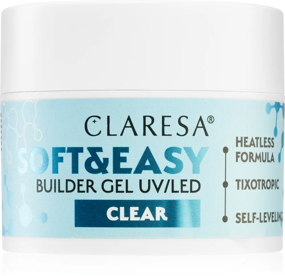 Claresa Soft&Easy Builder Gel - Гель-подложка для ногтей, оттенок Clear 45 г