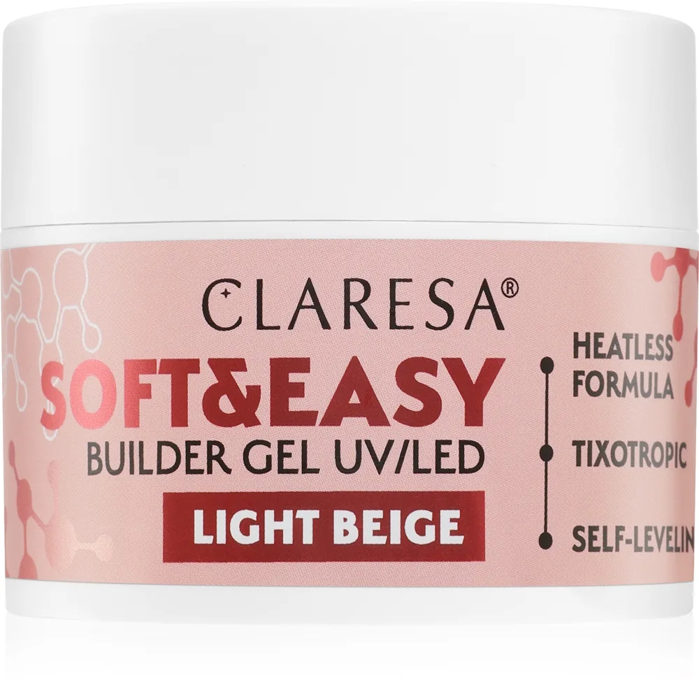 Claresa Soft&Easy Builder Gel - Гель-подложка для ногтей, оттенок Light Beige 45 г