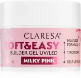 Claresa Soft&Easy Builder Gel - Гель-подложка для ногтей, оттенок Milky Pink 45 г — фото 1