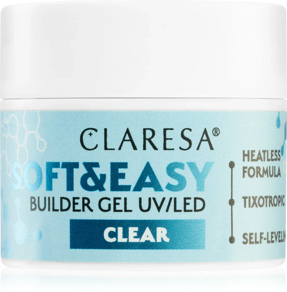 Claresa Soft&Easy Builder Gel - Гель-подложка для ногтей оттенок Clear, 45 g