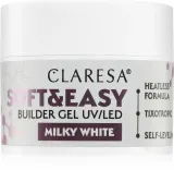 Claresa Soft&Easy Builder Gel - Гель-подложка для ногтей оттенок Milky White, 45 g — фото 1