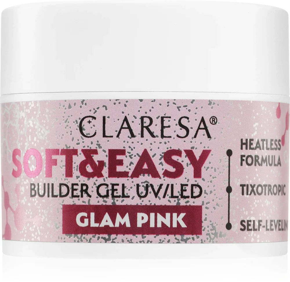 Claresa Soft&Easy Builder Gel - Гель-подложка для ногтей оттенок Glam Pink, 45 g