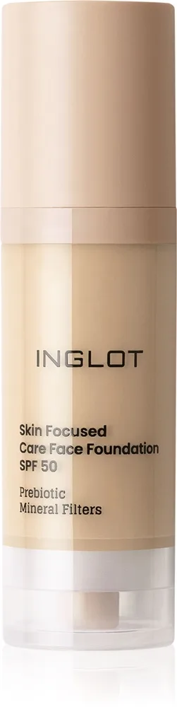 Inglot Skin Focused Care Face Foundation SPF 50 - Тональная основа с защитой SPF 50, 30 мл, оттенок 301 Light Olive