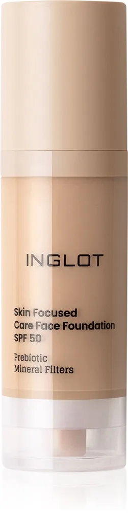 Inglot Skin Focused Care Face Foundation SPF 50 - Тональная основа с защитой SPF 50 оттенок 305 Peachy Beige, 30 ml