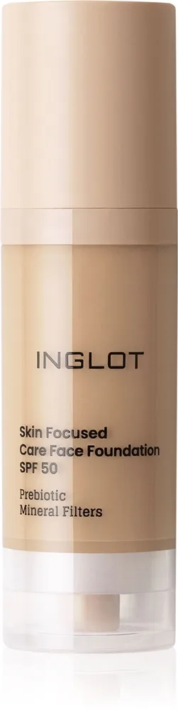 Inglot Skin Focused Care Face Foundation SPF 50 - Тональная основа с защитой SPF 50 оттенок Medium Olive, 30 ml