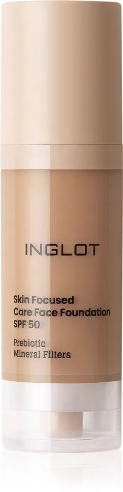 Inglot Skin Focused Care Face Foundation SPF 50 - Тональная основа с защитой SPF 50 оттенок Warm Tan, 30 ml