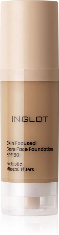 Inglot Skin Focused Care Face Foundation SPF 50 - Тональная основа с защитой SPF 50 оттенок Warm Olive, 30 ml