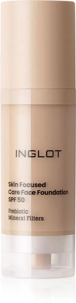 Inglot Skin Focused Care Face Foundation SPF 50 - Тональная основа с защитой SPF 50 оттенок 303 Porcelain Beige, 30 ml