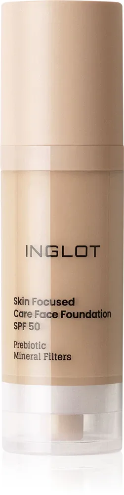 Inglot Skin Focused Care Face Foundation SPF 50 - Тональная основа с защитой SPF 50, 30 мл, оттенок Yellow Beige