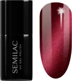 Semilac UV Hybrid Silk Effect - Гибридный лак для ногтей с использованием УФ / СВ-лампы оттенок 467 Red Candle Flash, 7 ml — фото 1