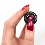 Semilac UV Hybrid Silk Effect - Гибридный лак для ногтей с использованием УФ / СВ-лампы оттенок 467 Red Candle Flash, 7 ml — фото 4