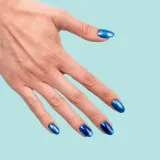 Semilac UV Hybrid Silk Effect - Гибридный лак для ногтей с использованием УФ / СВ-лампы, 7 мл, оттенок 466 Blue Silk Pyjamas — фото 3